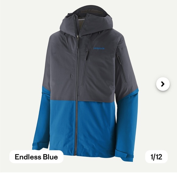 Patagonia Men's Medium Untracked Snow Jacket Ski Snowboard Endless Blue NWT - Picture 7 of 16